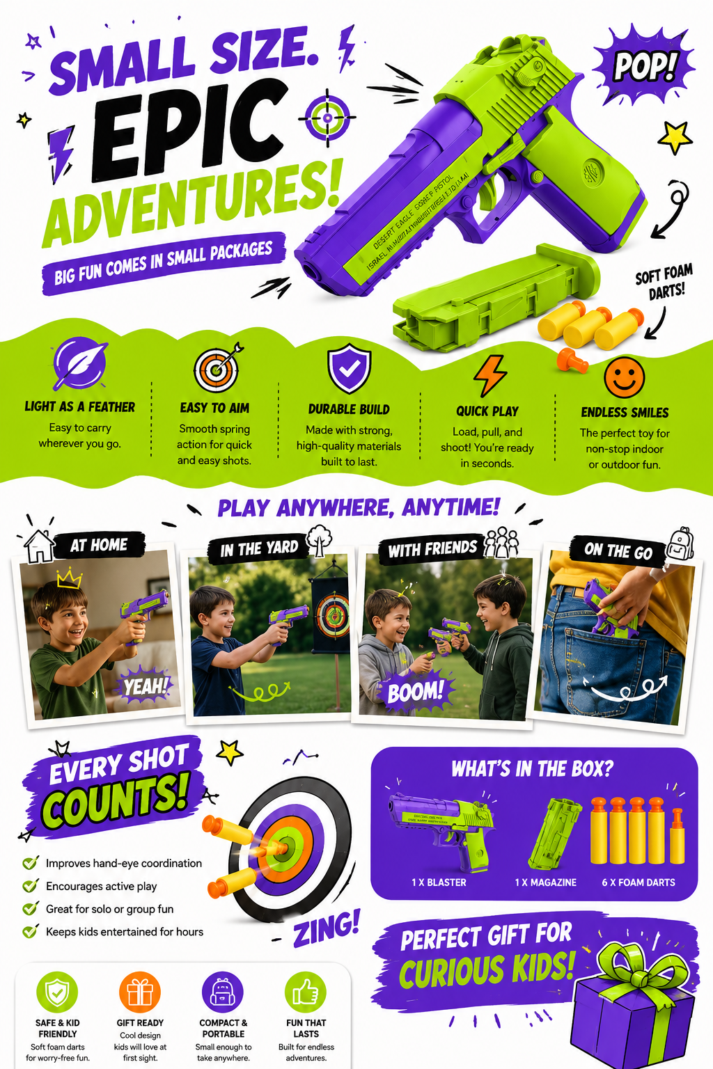 1911 PlayPop™ Toy Gun - Detail View